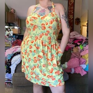 Yellow no boundaries oranges halter dress